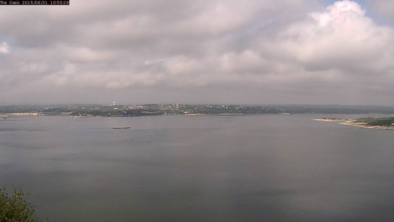 Lake Travis webcam, August 21, 2015 9:55 AM CT
