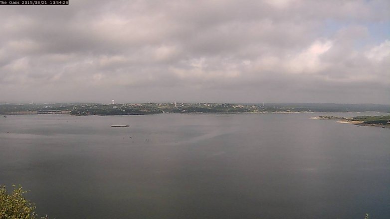 Lake Travis webcam, August 21, 2015 10:00 AM CT
