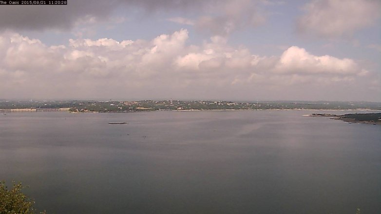 Lake Travis webcam, August 21, 2015 10:25 AM CT