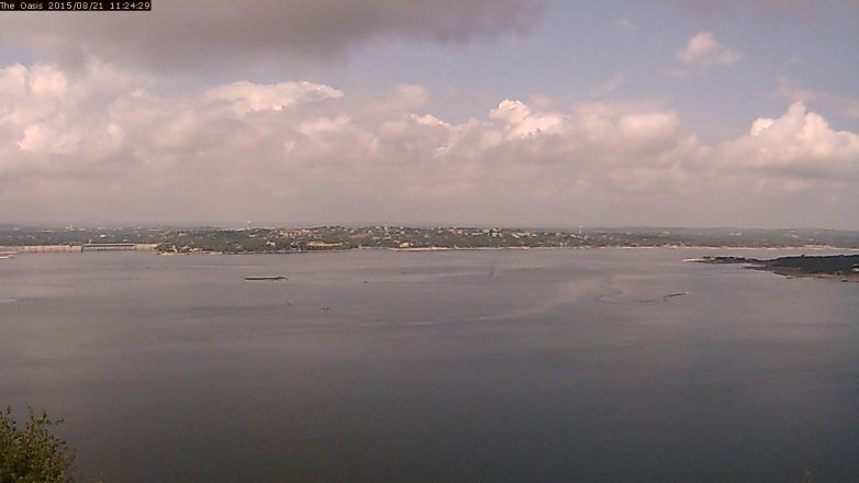 Lake Travis webcam, August 21, 2015 10:30 AM CT