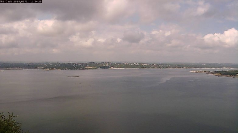 Lake Travis webcam, August 21, 2015 10:40 AM CT