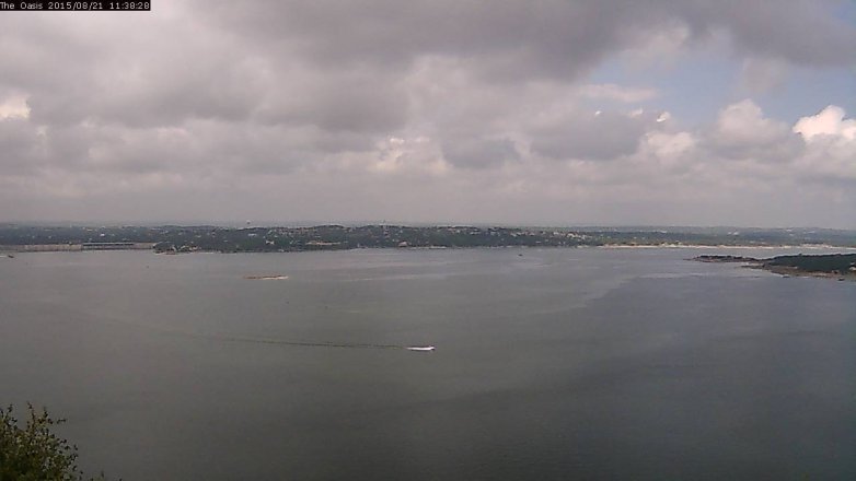 Lake Travis webcam, August 21, 2015 10:45 AM CT