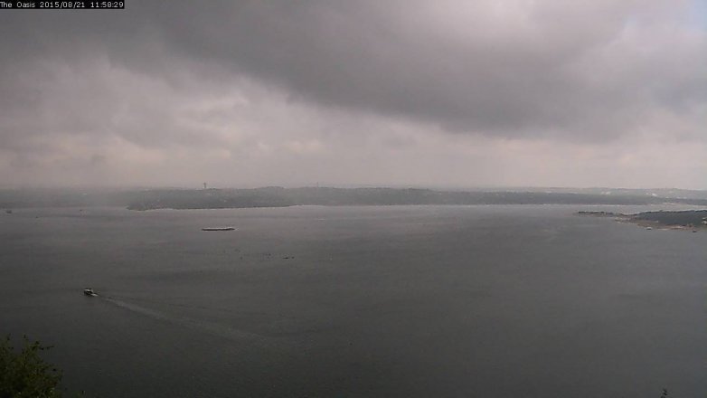 Lake Travis webcam, August 21, 2015 11:05 AM CT