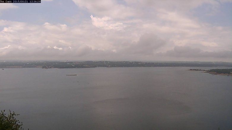 Lake Travis webcam, August 21, 2015 11:40 AM CT