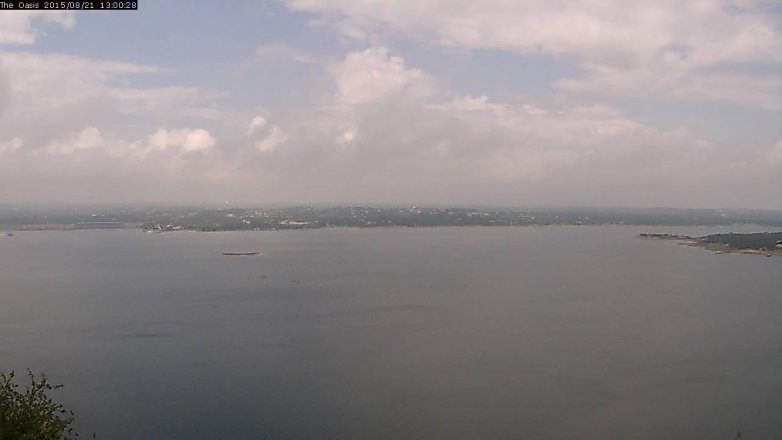 Lake Travis webcam, August 21, 2015 12:05 PM CT