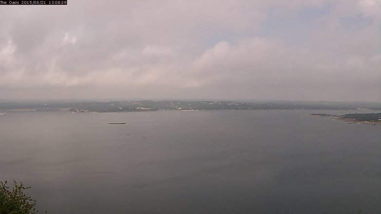 Lake Travis webcam, August 21, 2015 12:15 PM CT