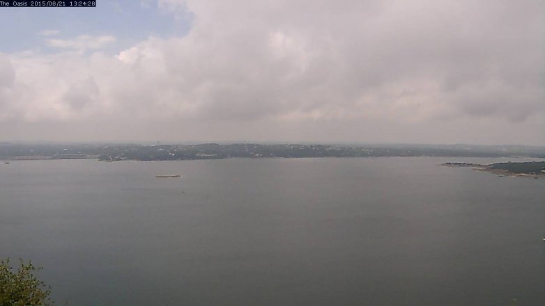 Lake Travis webcam, August 21, 2015 12:30 PM CT