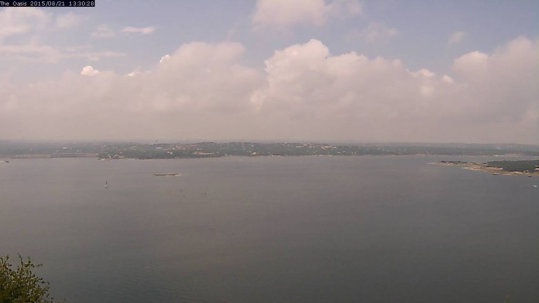 Lake Travis webcam, August 21, 2015 12:35 PM CT
