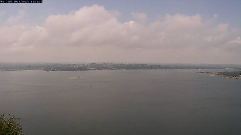 Lake Travis webcam, August 21, 2015 12:45 PM CT