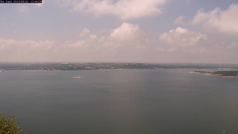 Lake Travis webcam, August 21, 2015 12:55 PM CT
