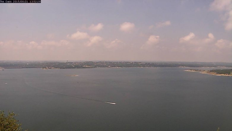 Lake Travis webcam, August 21, 2015 1:00 PM CT