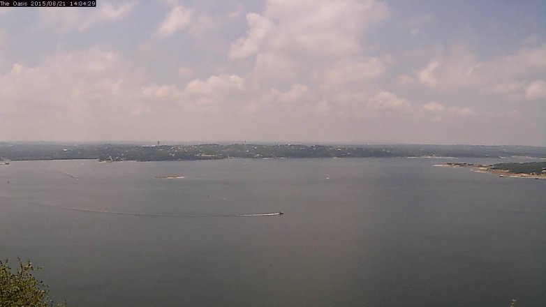 Lake Travis webcam, August 21, 2015 1:10 PM CT
