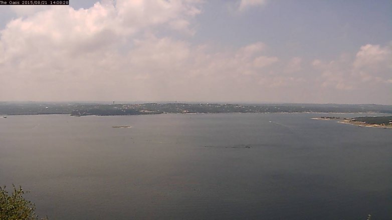 Lake Travis webcam, August 21, 2015 1:15 PM CT