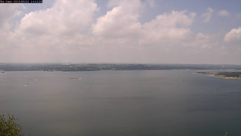 Lake Travis webcam, August 21, 2015 1:20 PM CT