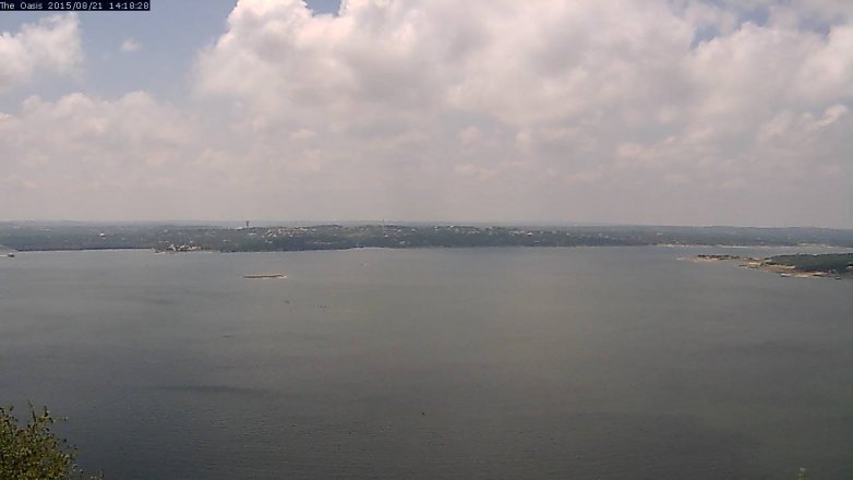 Lake Travis webcam, August 21, 2015 1:25 PM CT