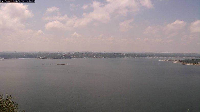 Lake Travis webcam, August 21, 2015 1:35 PM CT