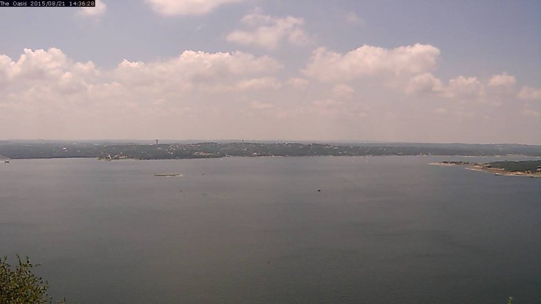 Lake Travis webcam, August 21, 2015 1:45 PM CT