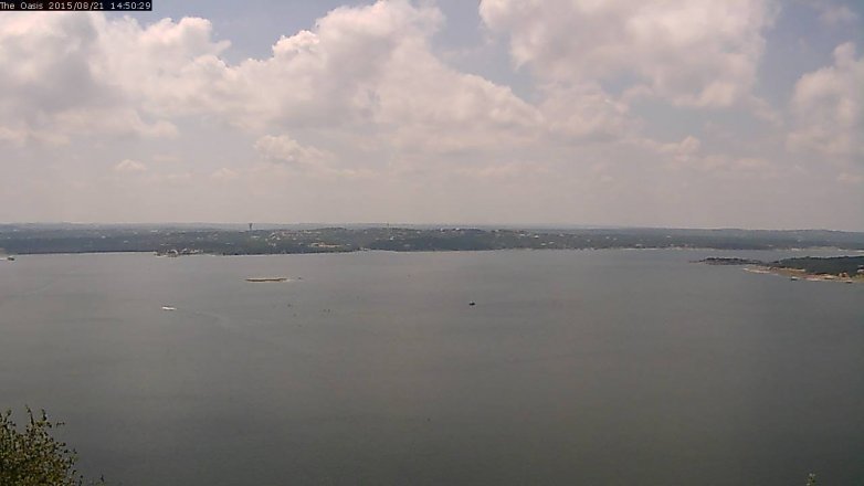 Lake Travis webcam, August 21, 2015 1:55 PM CT
