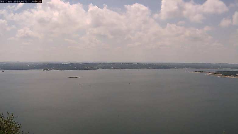 Lake Travis webcam, August 21, 2015 2:00 PM CT