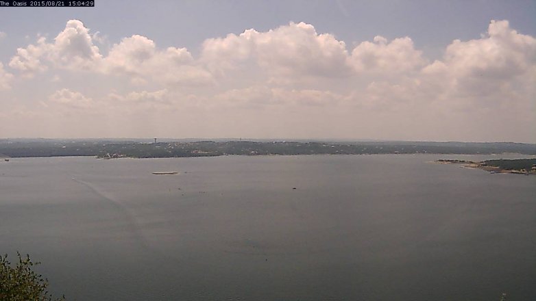Lake Travis webcam, August 21, 2015 2:10 PM CT