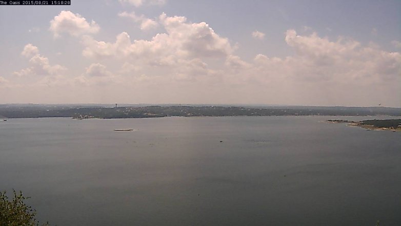 Lake Travis webcam, August 21, 2015 2:25 PM CT