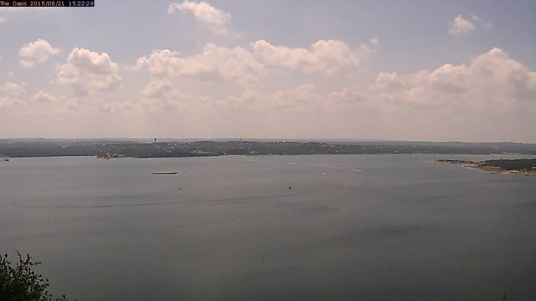 Lake Travis webcam, August 21, 2015 2:30 PM CT