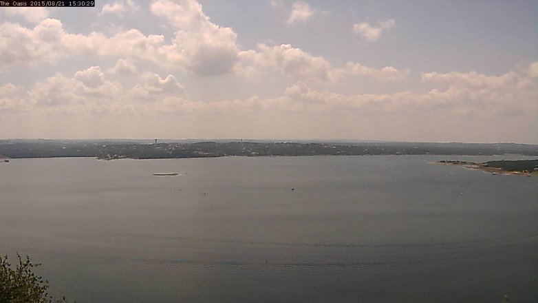 Lake Travis webcam, August 21, 2015 2:35 PM CT