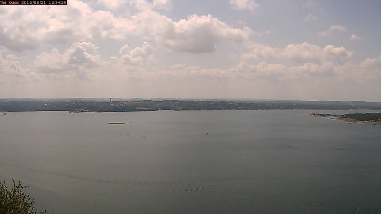 Lake Travis webcam, August 21, 2015 2:40 PM CT