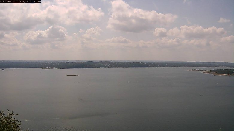 Lake Travis webcam, August 21, 2015 2:45 PM CT