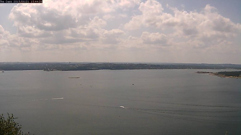 Lake Travis webcam, August 21, 2015 2:50 PM CT