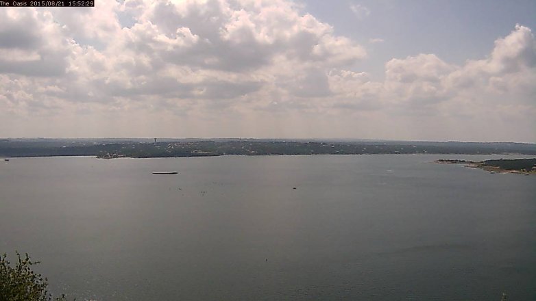 Lake Travis webcam, August 21, 2015 3:00 PM CT