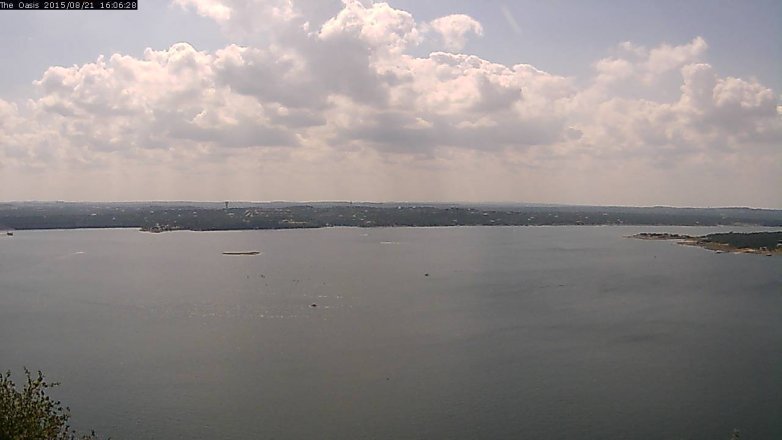 Lake Travis webcam, August 21, 2015 3:15 PM CT