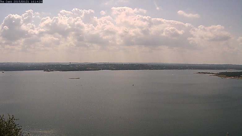 Lake Travis webcam, August 21, 2015 3:20 PM CT