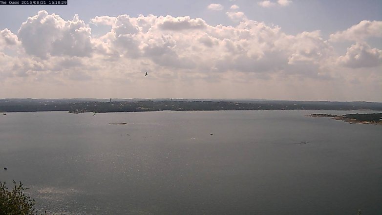 Lake Travis webcam, August 21, 2015 3:25 PM CT