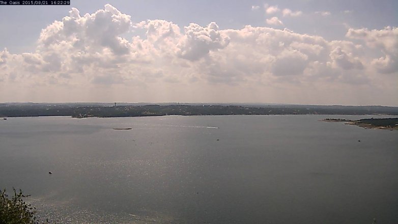 Lake Travis webcam, August 21, 2015 3:30 PM CT