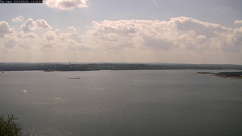 Lake Travis webcam, August 21, 2015 3:35 PM CT