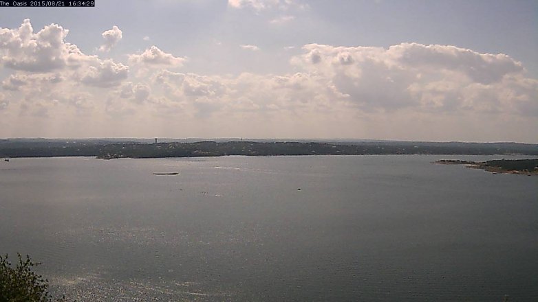 Lake Travis webcam, August 21, 2015 3:40 PM CT