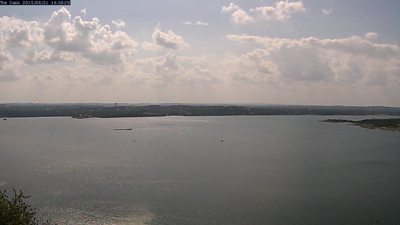 Lake Travis webcam, August 21, 2015 3:45 PM CT