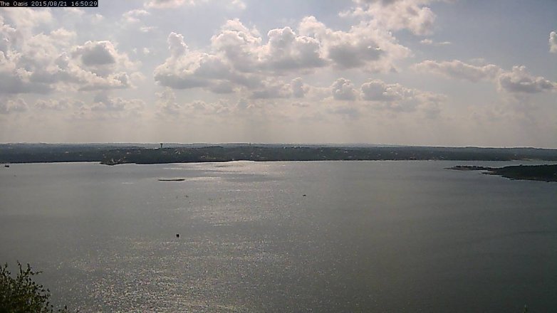 Lake Travis webcam, August 21, 2015 3:55 PM CT