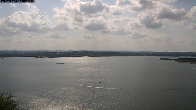 Lake Travis webcam, August 21, 2015 4:05 PM CT