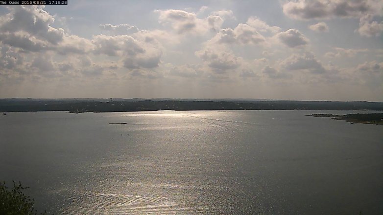 Lake Travis webcam, August 21, 2015 4:25 PM CT