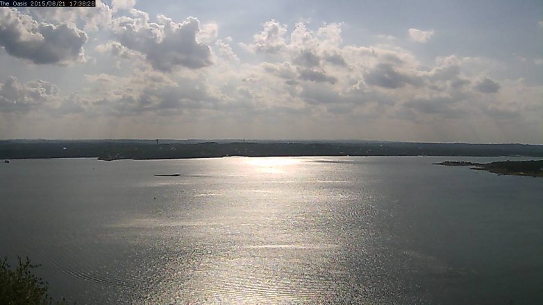 Lake Travis webcam, August 21, 2015 4:45 PM CT