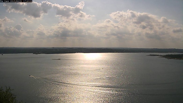 Lake Travis webcam, August 21, 2015 4:50 PM CT
