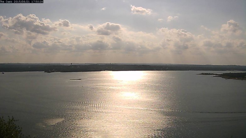 Lake Travis webcam, August 21, 2015 4:55 PM CT