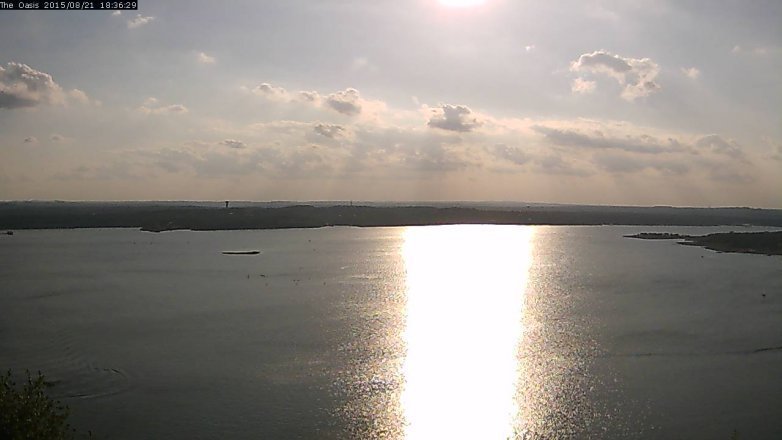 Lake Travis webcam, August 21, 2015 5:40 PM CT