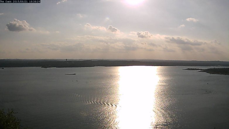 Lake Travis webcam, August 21, 2015 5:45 PM CT