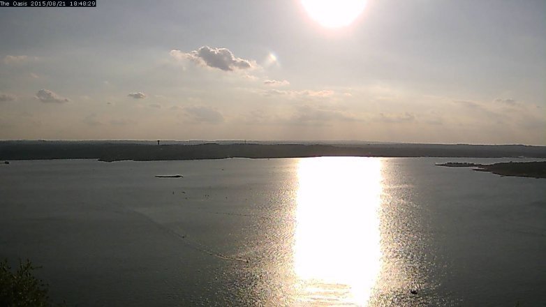 Lake Travis webcam, August 21, 2015 5:55 PM CT