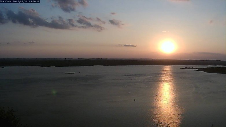 Lake Travis webcam, August 21, 2015 6:55 PM CT