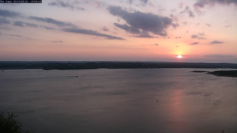 Lake Travis webcam, August 21, 2015 7:05 PM CT