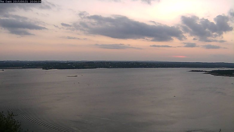 Lake Travis webcam, August 21, 2015 7:10 PM CT